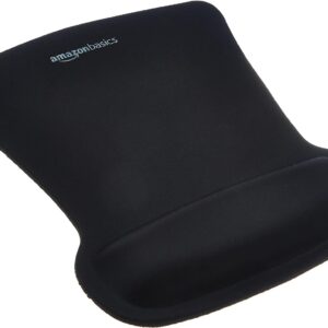 Amazon Basics Rectangular Gel Computer Mouse Pad with Wrist Support Rest, Small, Pack of 20, Black