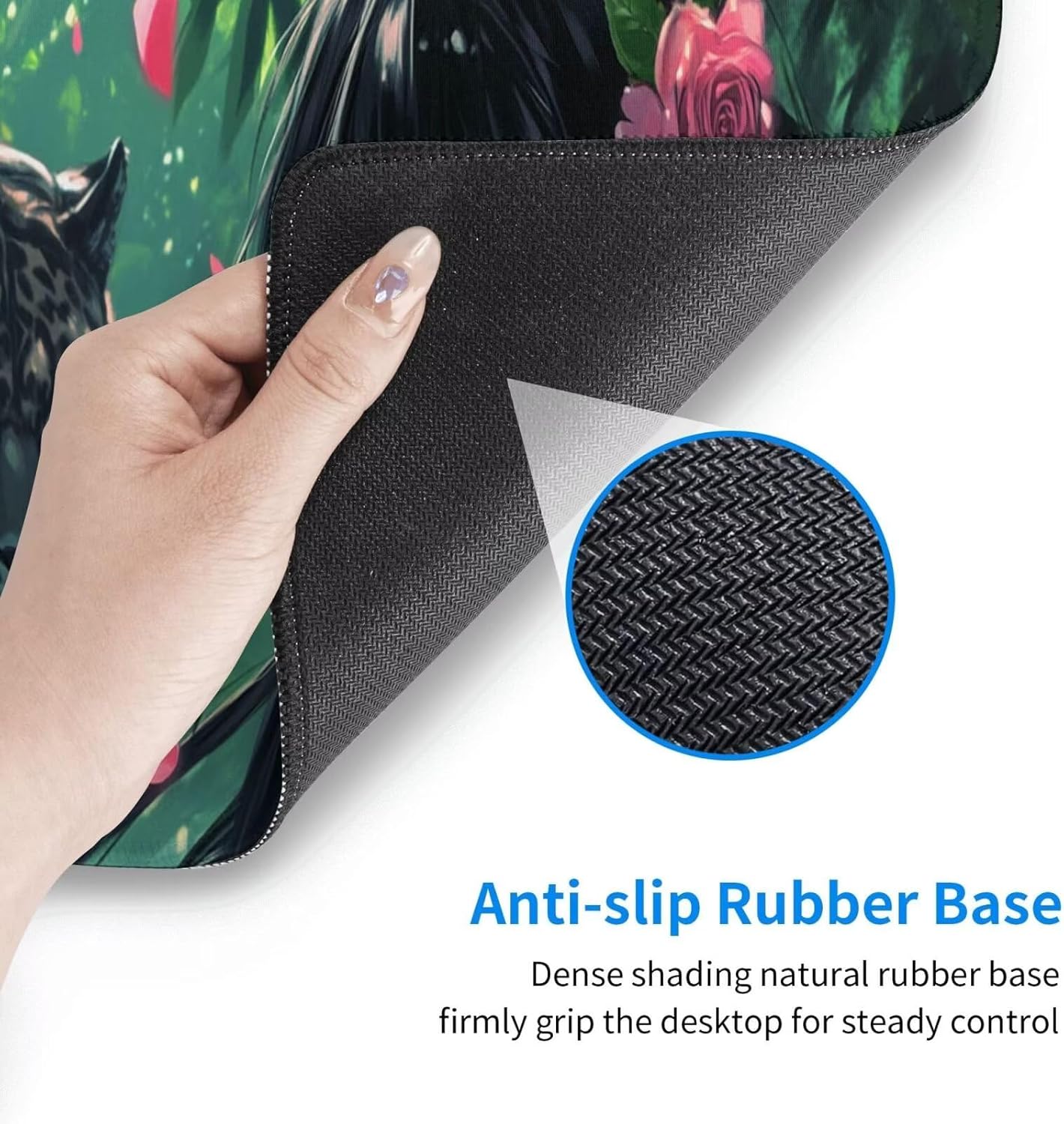 Anime Mouse Pad Leopard Desk Mat,Large Mouse Pad 39.4x19.7 Inch,XXL Mousepad with Non-Slip Rubber Base,Waterproof Computer Keyboard Mat with Stitched Edges,Gaming Mousepad for Home Office Decor Q454 - Image 7