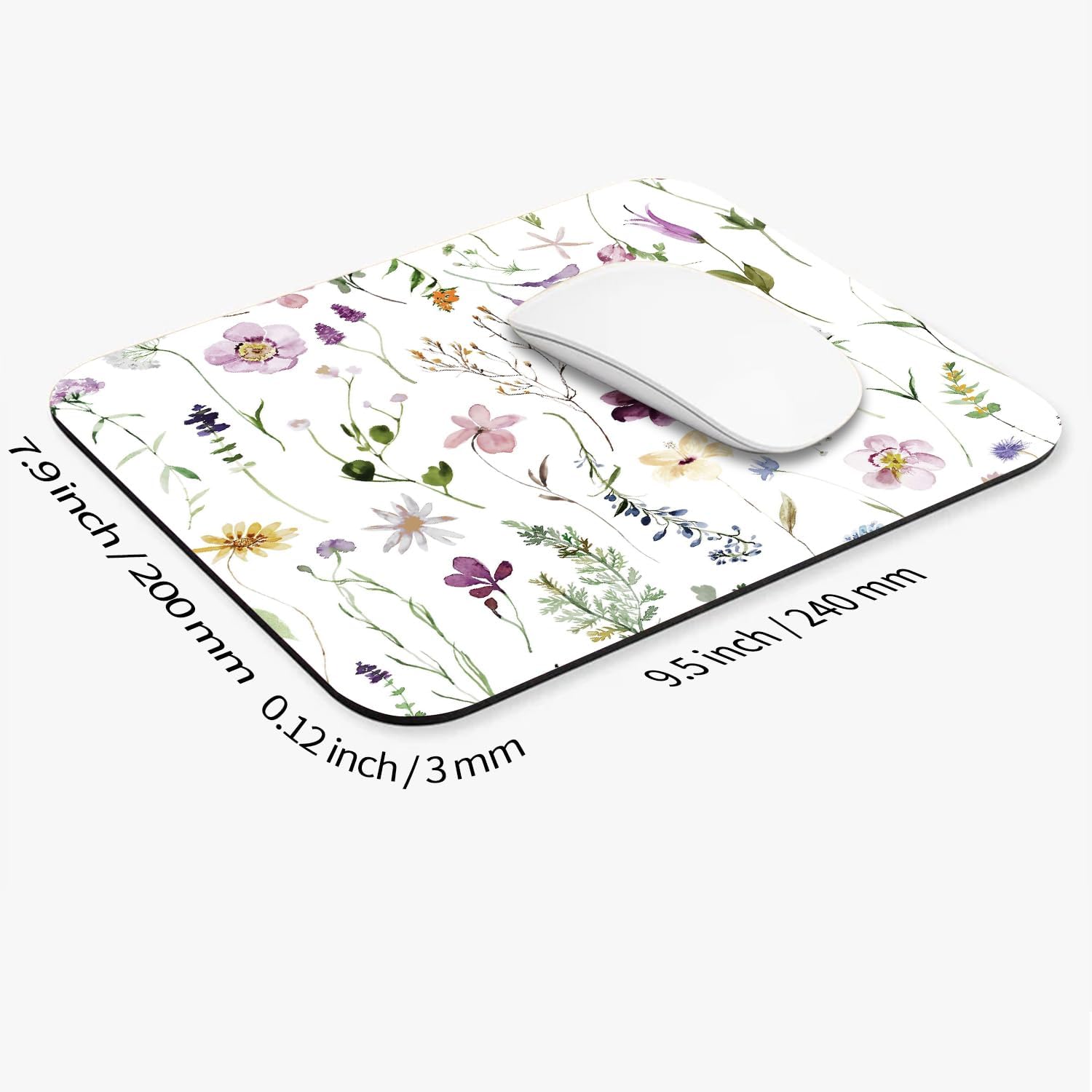 Armanza Square Mouse Pad Beautiful Flowers Plants, Personalized Premium-Textured Custom Mouse Mat Design, Washable Mousepad Cloth, Non-Slip Rubber Base Computer Mouse Pads for Wireless Mouse - Image 2