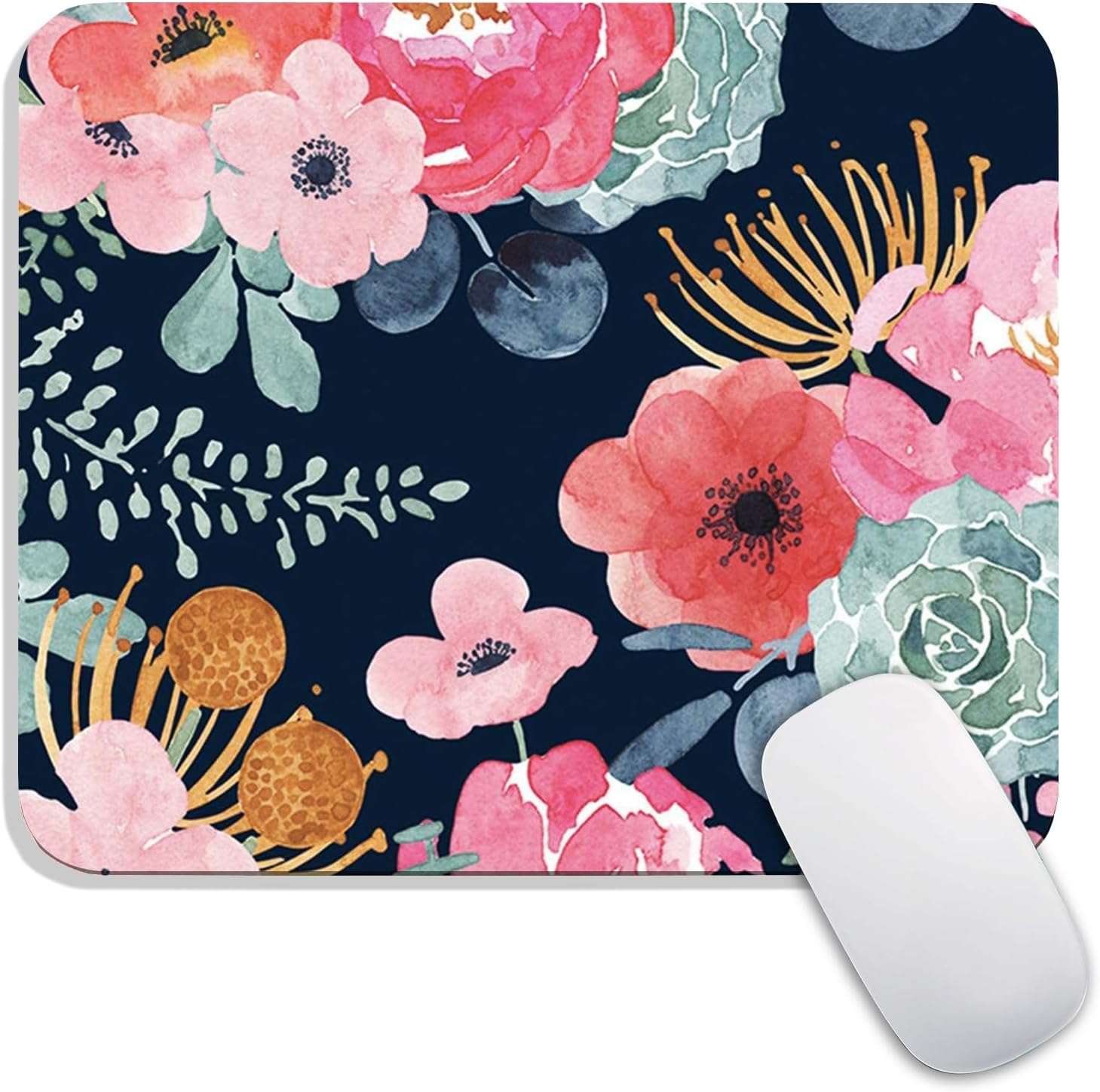 Armanza Square Mouse Pad Beautiful Flowers Plants, Personalized Premium-Textured Custom Mouse Mat Design, Washable Mousepad Cloth, Non-Slip Rubber Base Computer Mouse Pads for Wireless Mouse - Image 41