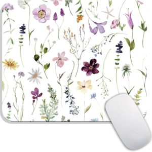 Armanza Square Mouse Pad Beautiful Flowers Plants, Personalized Premium-Textured Custom Mouse Mat Design, Washable Mousepad Cloth, Non-Slip Rubber Base Computer Mouse Pads for Wireless Mouse