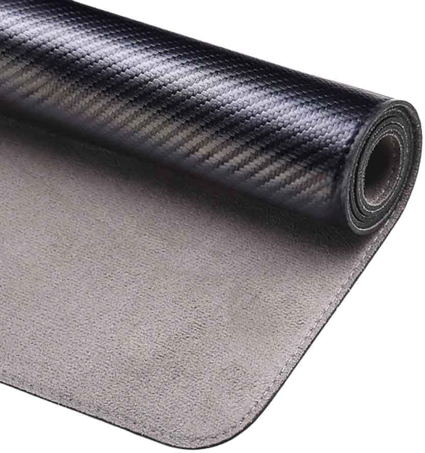 Carbon Fiber Textured Leather Desk Pad, Waterproof and Thickened Mouse Pad, Computer Keyboard Pad, Desktop Writing Desk Pad (Black,30 * 60cm) - Image 6