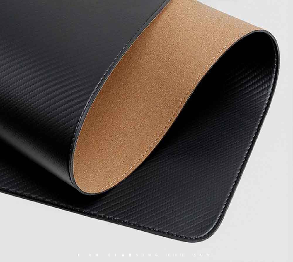 Carbon Fiber Textured Leather Desk Pad, Waterproof and Thickened Mouse Pad, Computer Keyboard Pad, Desktop Writing Desk Pad (Black,30 * 60cm) - Image 3