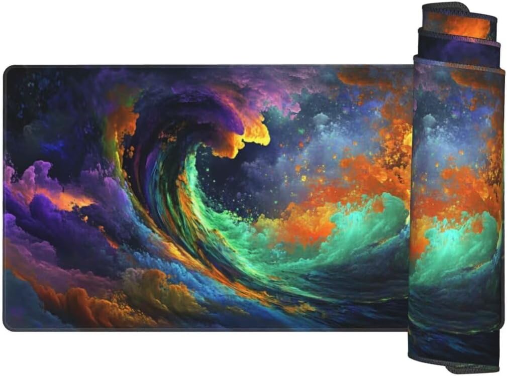 Colourful Mouse Pad Desk Pad,Mouse Pad Large Desk Mat with Stitched Edges,XXL Mousepad with Non-Slip Rubber Base,Computer Keyboard Pad Waterproof Gaming Mouse Pad Clouds Desk Pad 47.2x23.6 Inch gq125