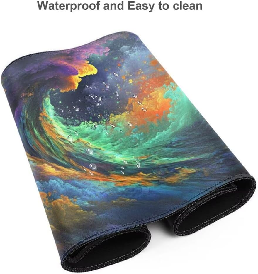 Colourful Mouse Pad Desk Pad,Mouse Pad Large Desk Mat with Stitched Edges,XXL Mousepad with Non-Slip Rubber Base,Computer Keyboard Pad Waterproof Gaming Mouse Pad Clouds Desk Pad 47.2x23.6 Inch gq125 - Image 6