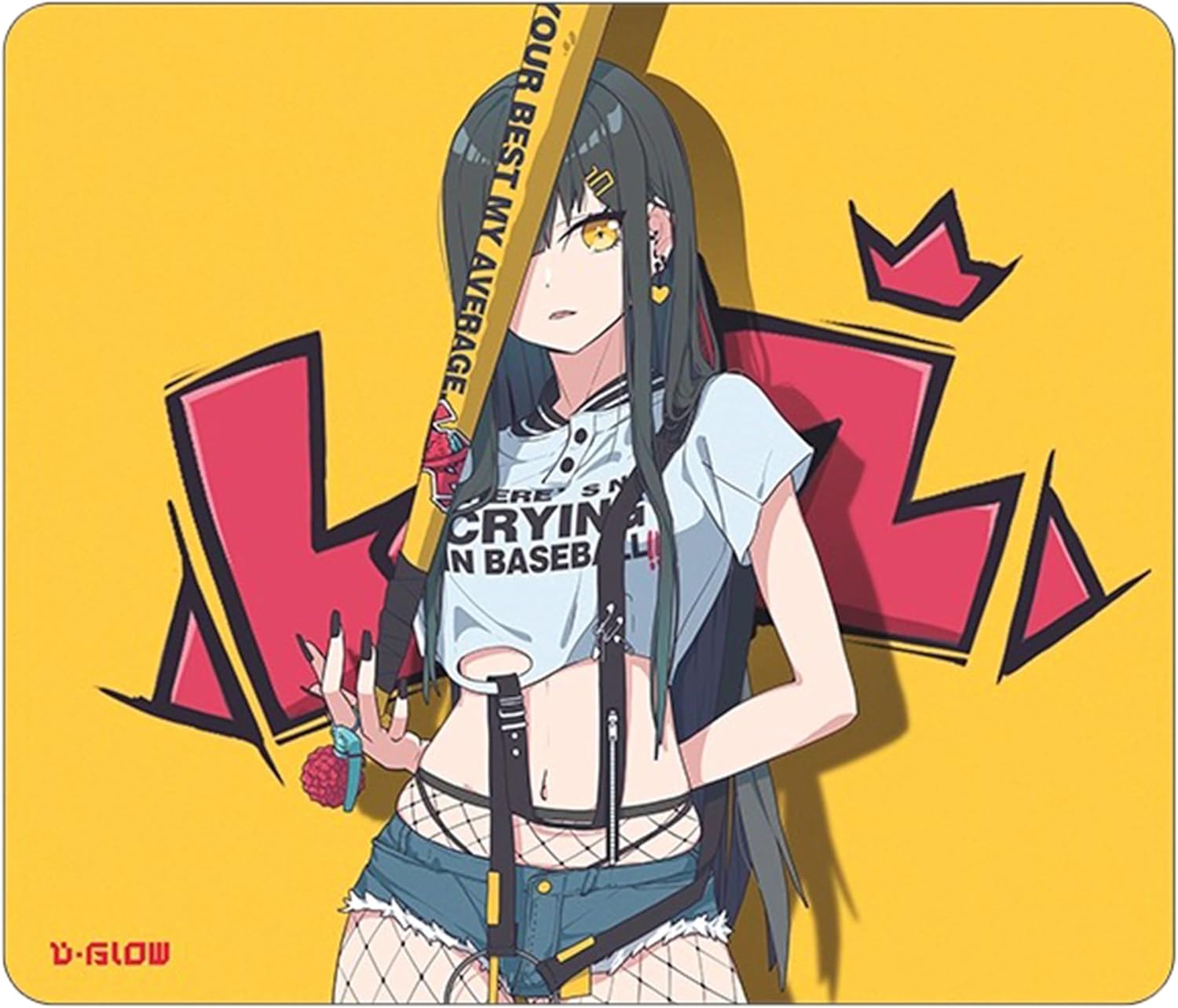 D-Glow Liz Cloth Gaming Mouse Pad with 2.5mm Precision-Stitched Edges, XL Size 490 x 420 * 4mm&Non-Slip Poron Base Mousepad for Gaming and Office