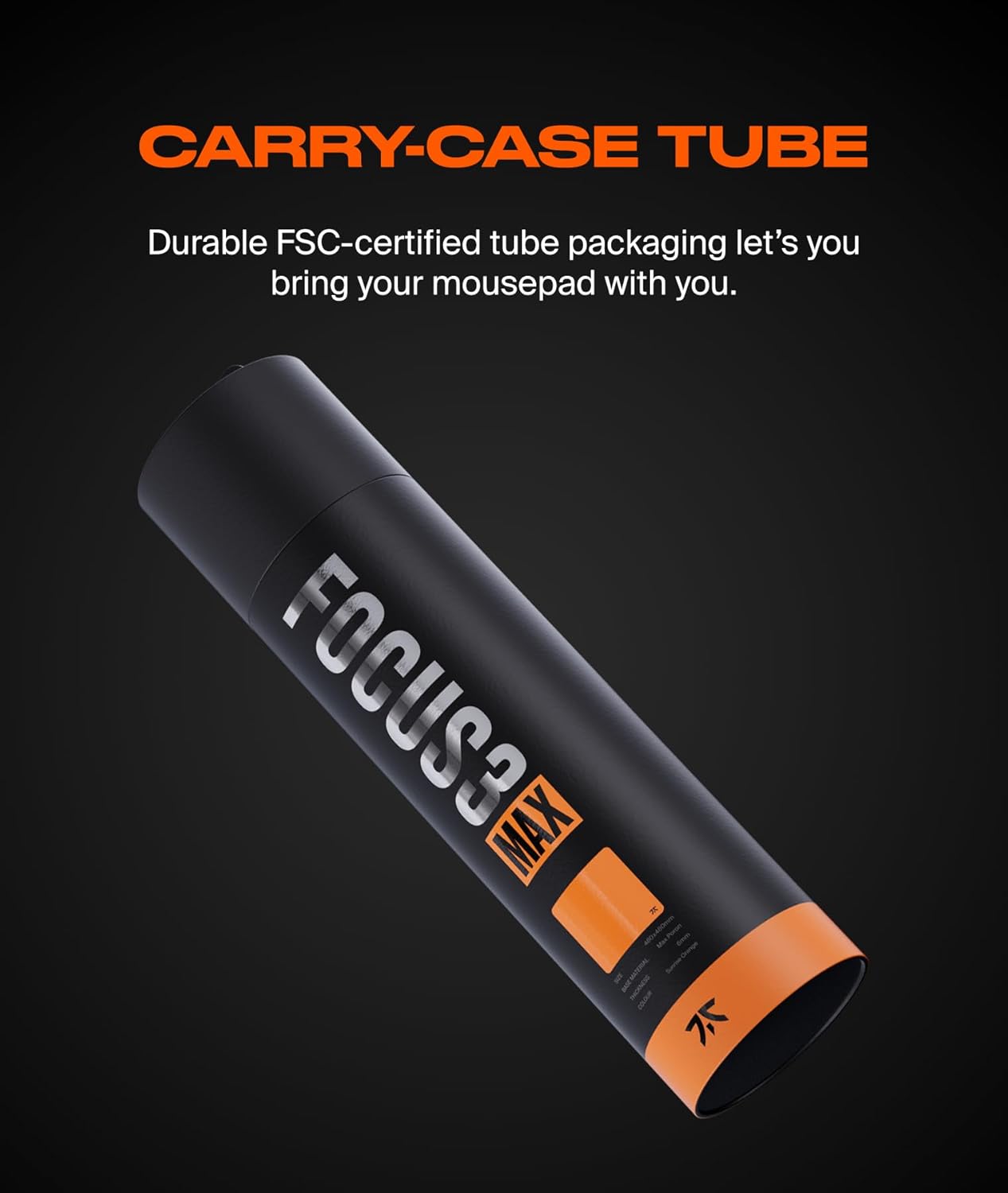 Fnatic MAX FOCUS3 L Pro Gaming Mouse Pad, Sunrise Orange Smooth Cloth Control Surface, Water Resistant Coating, with Non-Slip PORON Foam Base & Micro-Knit Stitched Edges (Size 18.9" x 15.85" x 0.24") - Image 9