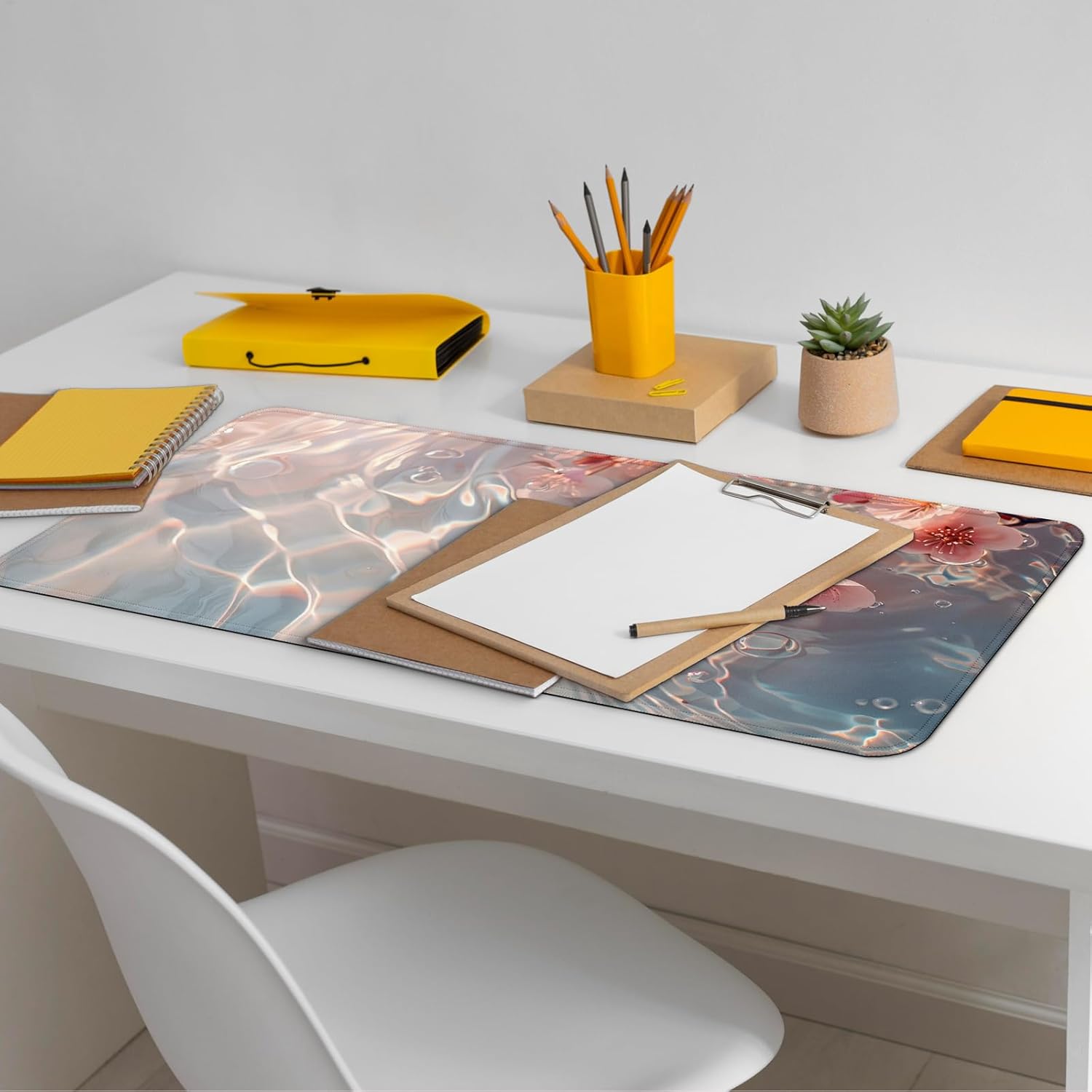 FTSYAD Large Computer Mouse Pad with Non-Slip Base for Desktop, Cute Gaming Mouse Mat with Stitched Edges, Long Extended Anime Mousepad for Laptop, 31.5 x 11.8 inches (Pink Cherry Blossoms) - Image 7