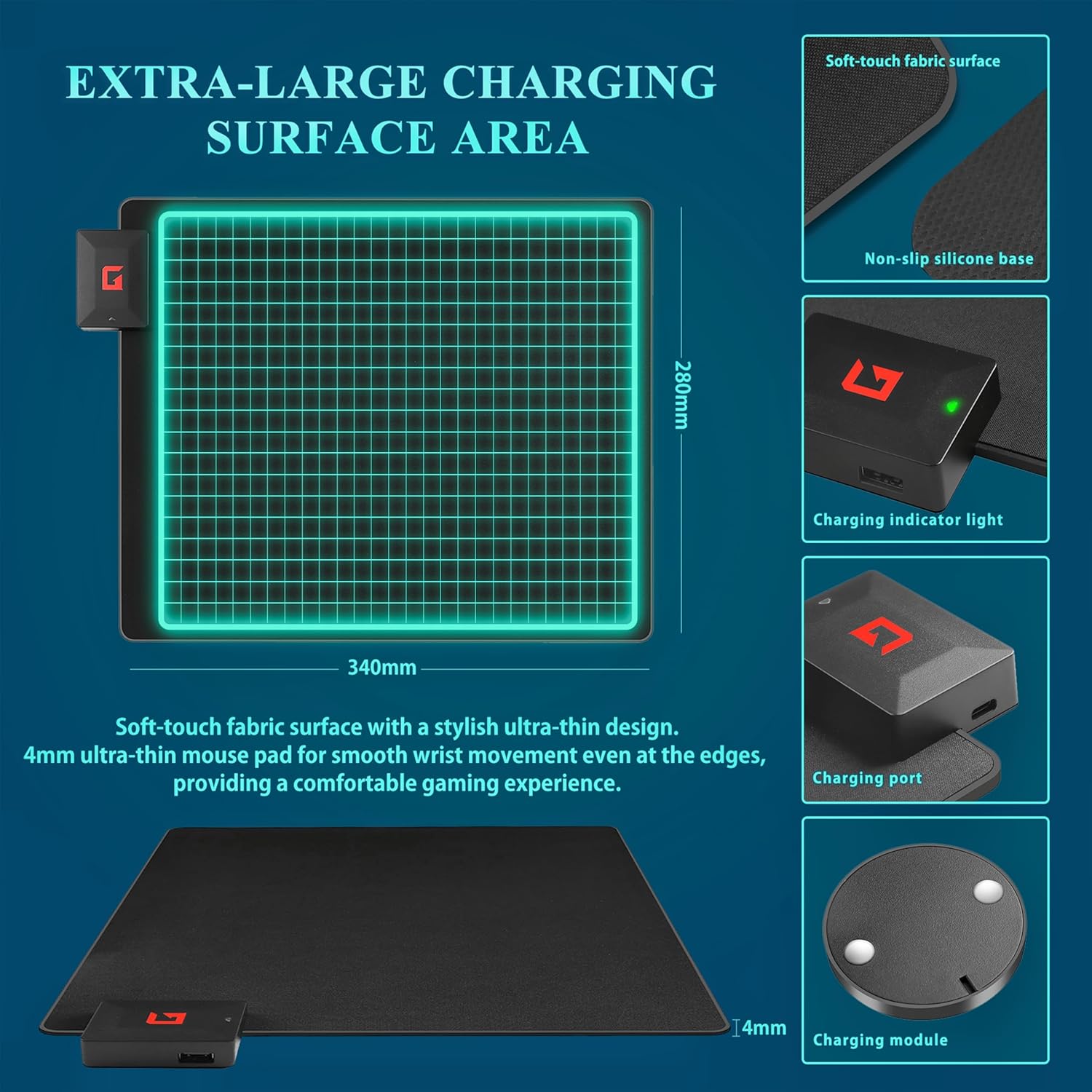 Gaming Mouse Pad for Lightspeed Mouse,for Logitech G703/G502/G309/PRO X Superlight 2 DEX/PRO 2 Lightspeed/PRO Wireless - Image 3