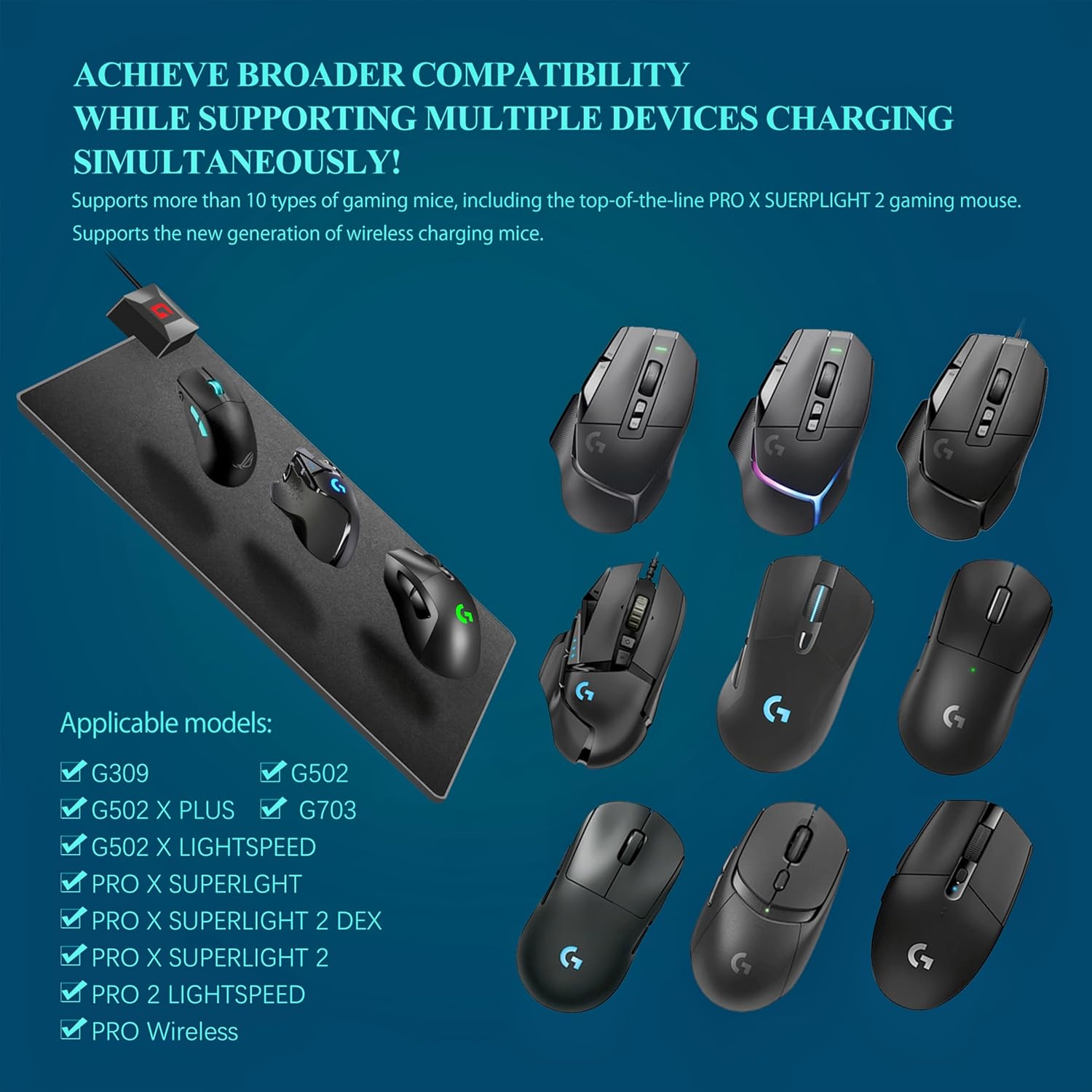 Gaming Mouse Pad for Lightspeed Mouse,for Logitech G703/G502/G309/PRO X Superlight 2 DEX/PRO 2 Lightspeed/PRO Wireless - Image 4