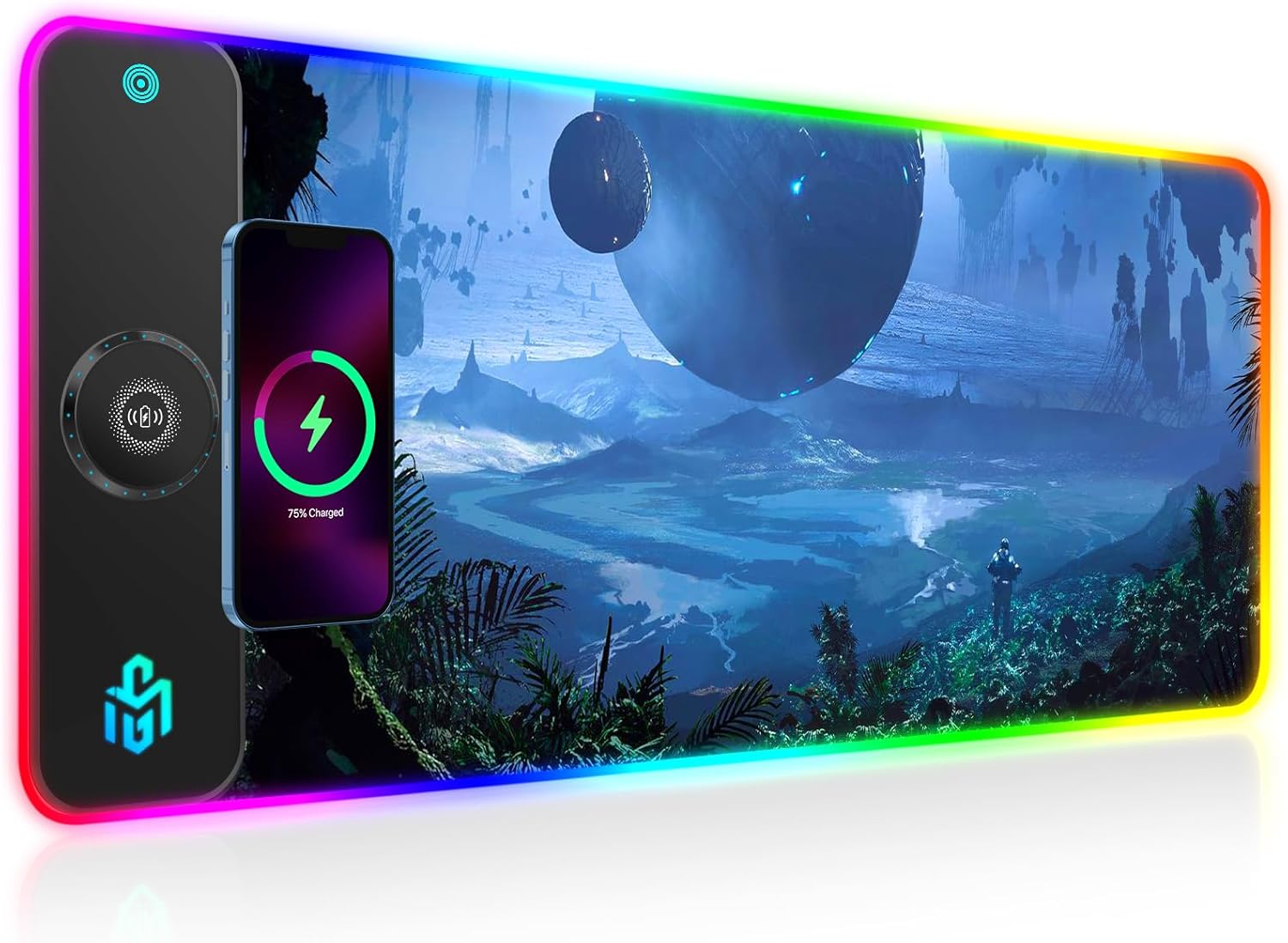 GIM Wireless Charging RGB Gaming Mouse Pad 15W, LED Mouse Mat 900x400x4MM, 10 Light Modes Extra Large Mousepad Non-Slip Rubber Base Computer Keyboard Mat for Gaming, MacBook, PC, Laptop, Desk - Image 12