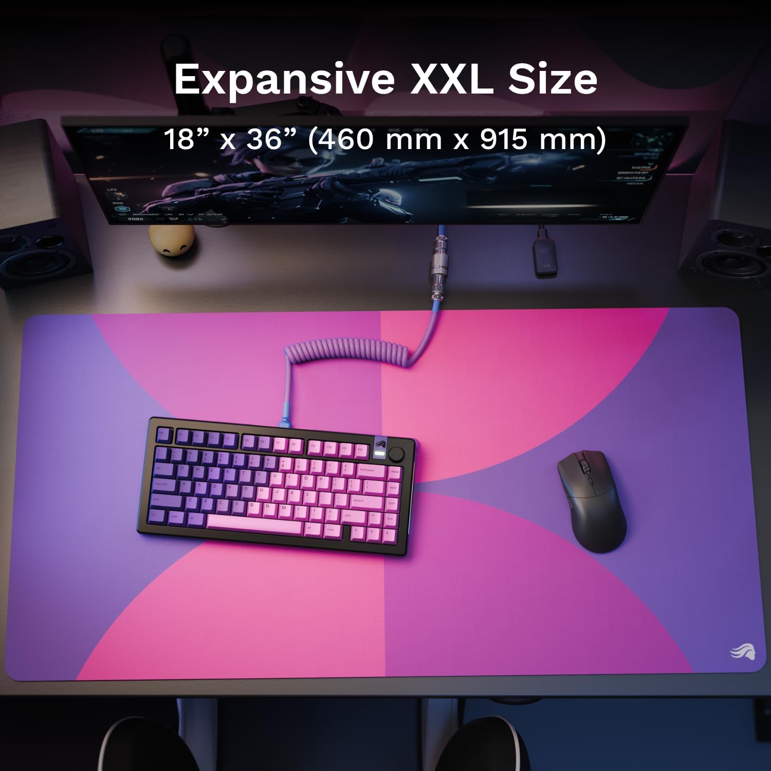 Glorious Gaming Mouse Pad GMP 2 - Nebula - XXL - Spill-Proof Mouse Pad, Optimised for Gaming Sensors, Balanced Surface for Speed & Control, Anti-fray Edges - 915mm x 460mm x 3mm - 2XL Desk Mat - Image 6
