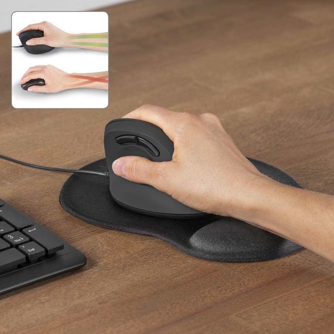 Hama | Ergonomic Mouse Pad for Wrist | Anti Slip | Black - Image 3