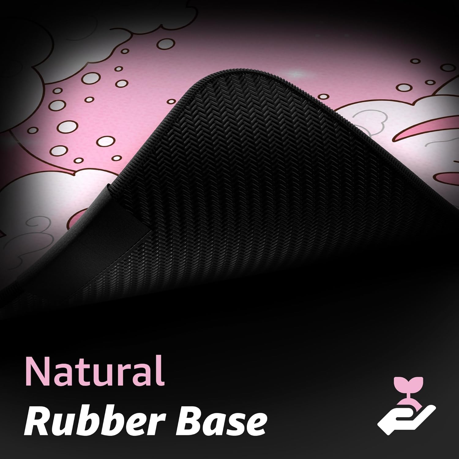 Hystar® Extended Gaming Mouse Pad | XXXL 45" x 20" | 5mm Thick, Waterproof Surface, Smooth Polyester Fabric, and Natural Rubber Base | Kawaii Wave - Image 5