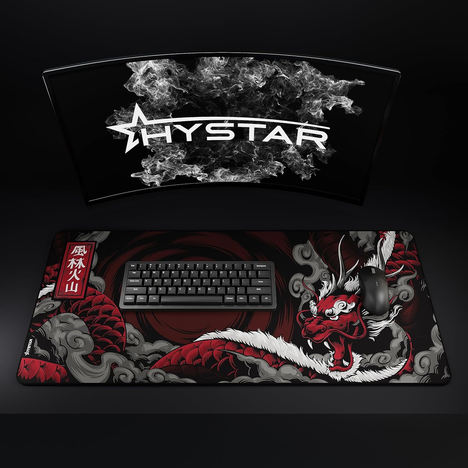 Hystar Extended Gaming Mouse Pad | XXXL 45" x 20" | 5mm Thick, Waterproof Surface, Smooth Polyester Fabric, and Natural Rubber Base | Mythic Dragon - Image 6