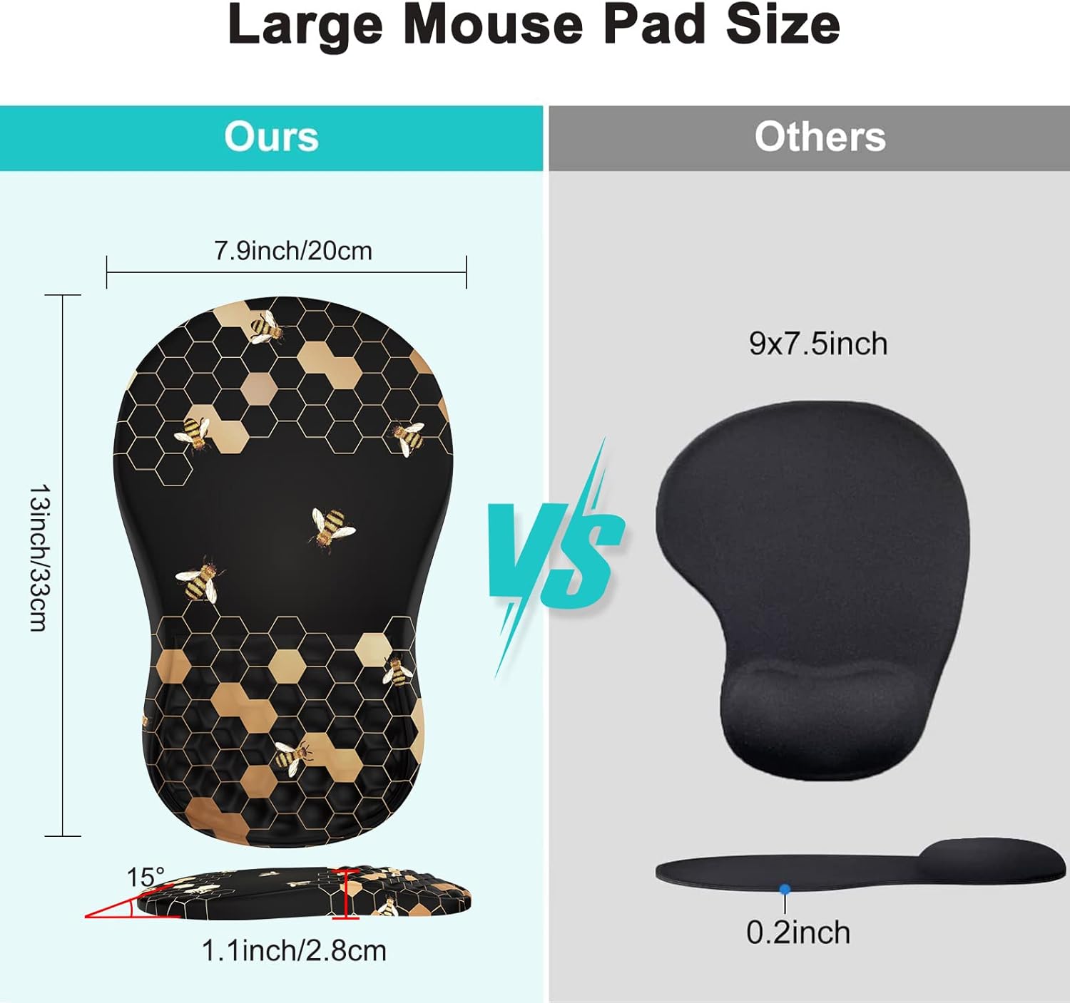 iCasso 5in1 Large Gaming Mouse Pad with Wrist Rest+Coaster, XXL Desk Mat and Keyboard Wrist Rest Set with Ergonomic Design for Home Office - Image 5