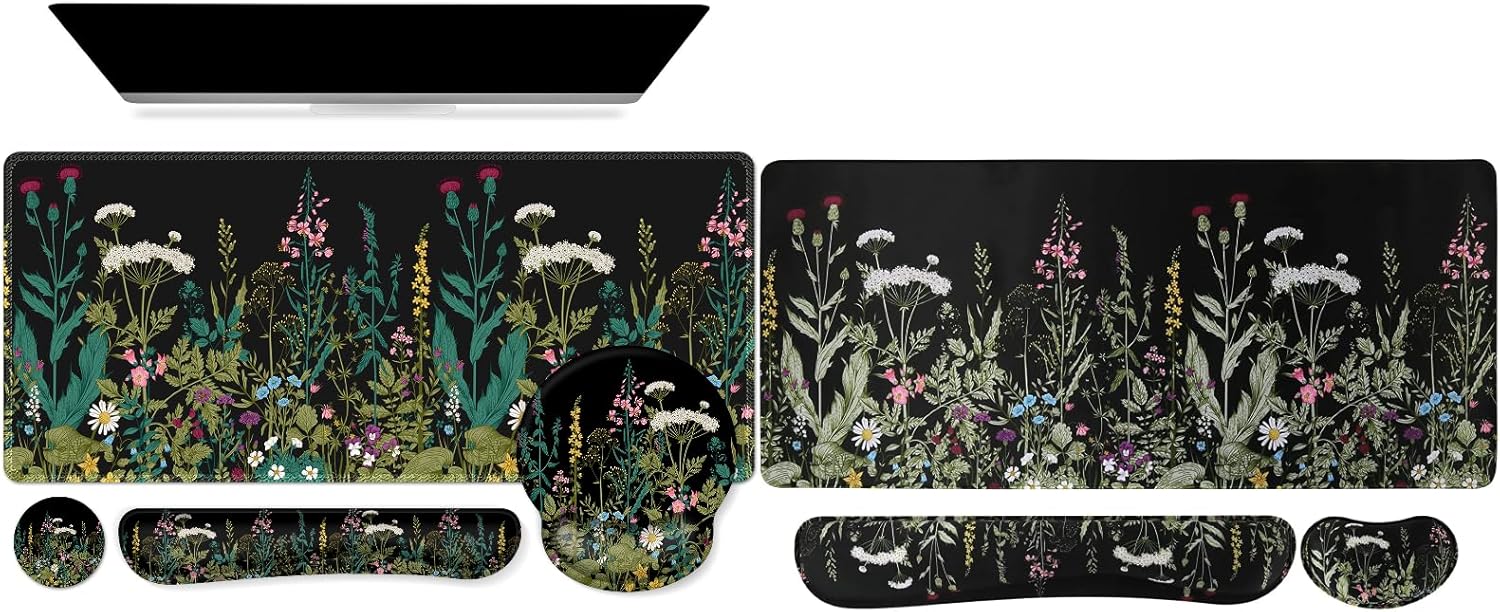 iCasso Extended Gaming Mouse Pad, Desk Mat, XXL Large Stable Rubber Base Mousepad with Stitched Edges, Keyboard Mouse Mat Desk Pad for Work, Game, Office, Home…