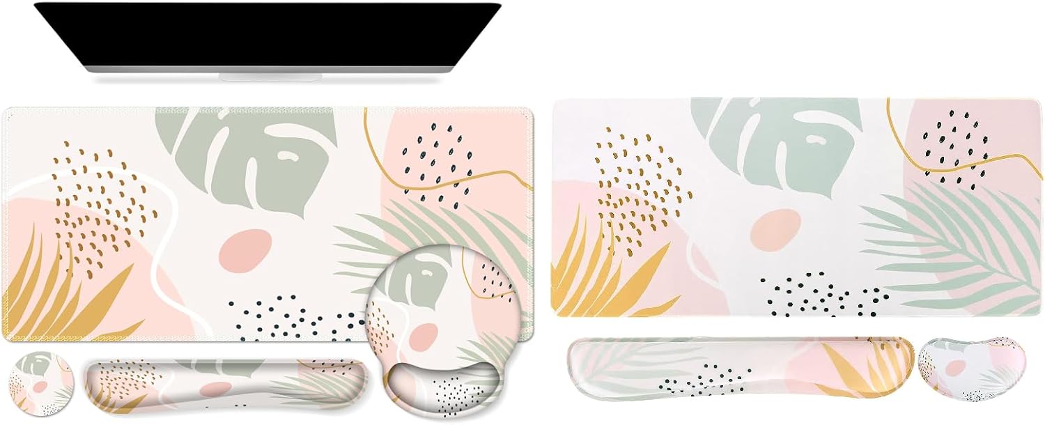 iCasso Extended Gaming Mouse Pad, Desk Mat, XXL Large Stable Rubber Base Mousepad with Stitched Edges, Keyboard Mouse Mat Desk Pad for Work, Game, Office, Home…