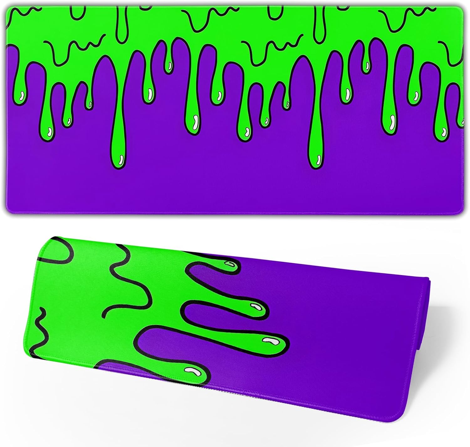 Japanese Gaming Mouse Pad Black Mouse Pad Kanagawa Large Mousepad Non-Slip Rubber Base Waterproof with Stitched Edges for Gaming Office Home, 31.5x11.8 Inch (Black Wave) - Image 12