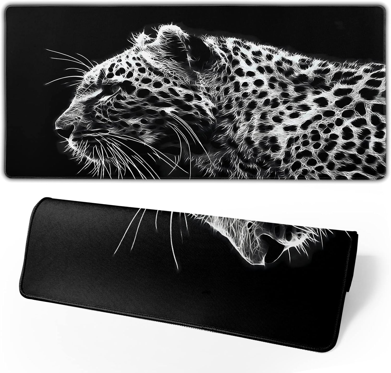 Japanese Gaming Mouse Pad Black Mouse Pad Kanagawa Large Mousepad Non-Slip Rubber Base Waterproof with Stitched Edges for Gaming Office Home, 31.5x11.8 Inch (Black Wave) - Image 33