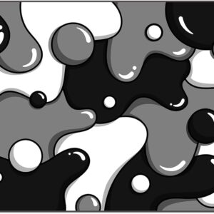 KRAKEN KEYBOARDS XL Glass Mouse Pad - DRIP Edition Black & White Glass Gaming Mouse Pad - Professional Artisan Mouse Mat Provides Improved Precision and Speed - Extra Large 18" x 16" (Stealth)