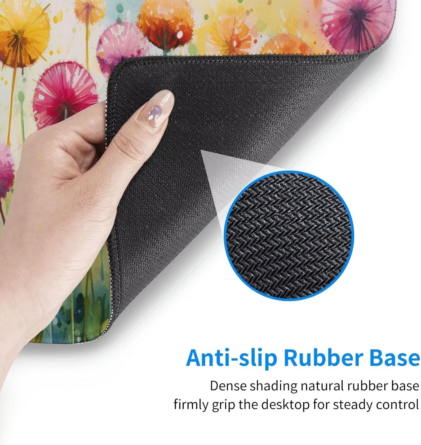 Large Mouse Pad 39.4x19.7 inch, Dandelion Mouse Pad with Non-Slip Rubber Base, Colourful Mousepad Desk Mat with Stitched Edges, Gaming Mousepad Waterproof Desk Mat for Keyboard, Office Supplies Q987 - Image 7