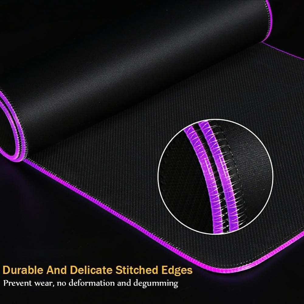 Large RGB Gaming Mouse Pad,USB Mousepad LED Desk Mat,14 Light Modes Extended Keyboard Mat with Durable Stitched Edges and Non-Slip Rubber Base (Size : 300x800x4mm) - Image 8