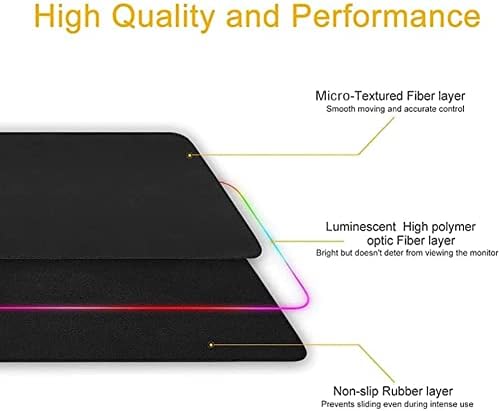 Large RGB Gaming Mouse Pad,USB Mousepad LED Desk Mat,14 Light Modes Extended Keyboard Mat with Durable Stitched Edges and Non-Slip Rubber Base (Size : 300x800x4mm) - Image 6