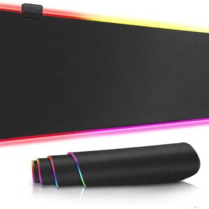 Large RGB Gaming Mouse Pad,USB Mousepad LED Desk Mat,14 Light Modes Extended Keyboard Mat with Durable Stitched Edges and Non-Slip Rubber Base (Size : 300x800x4mm)