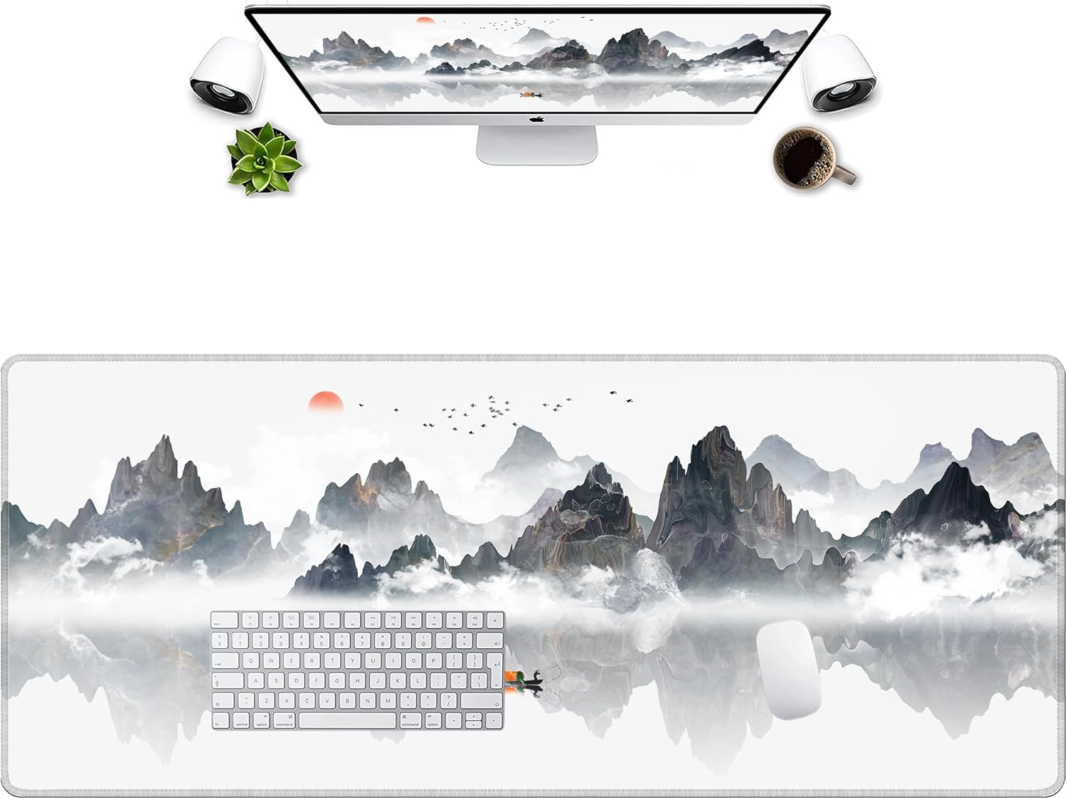 LL-COEUR Landscape Extended Mousepad 47.2x19.6x0.12inch Waterproof Keyboard Mouse Mat with Anti-Slip Rubber Base Long Desk Pad for Gamer Office Home - Image 8