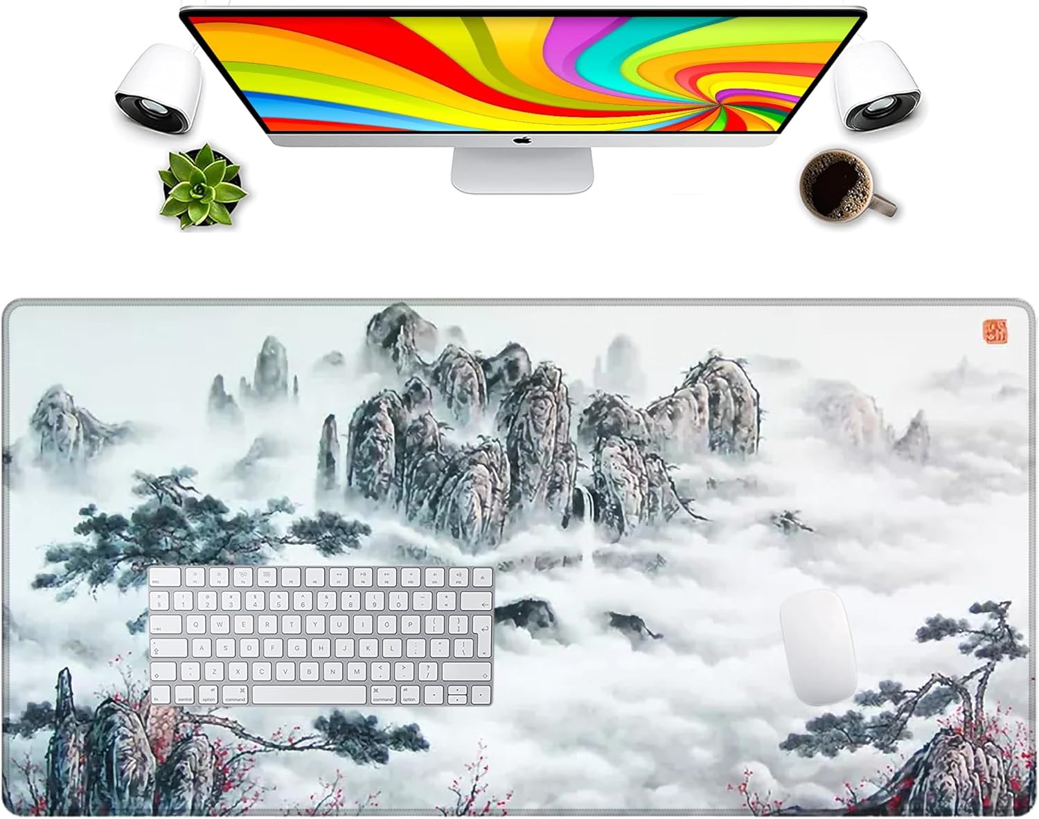 LL-COEUR XXL Computer Laptop Mouse Pad Gaming Play Mat Landscape Office Desk Mat (Colour 6, 1000 x 500 x 3 mm) - Image 3