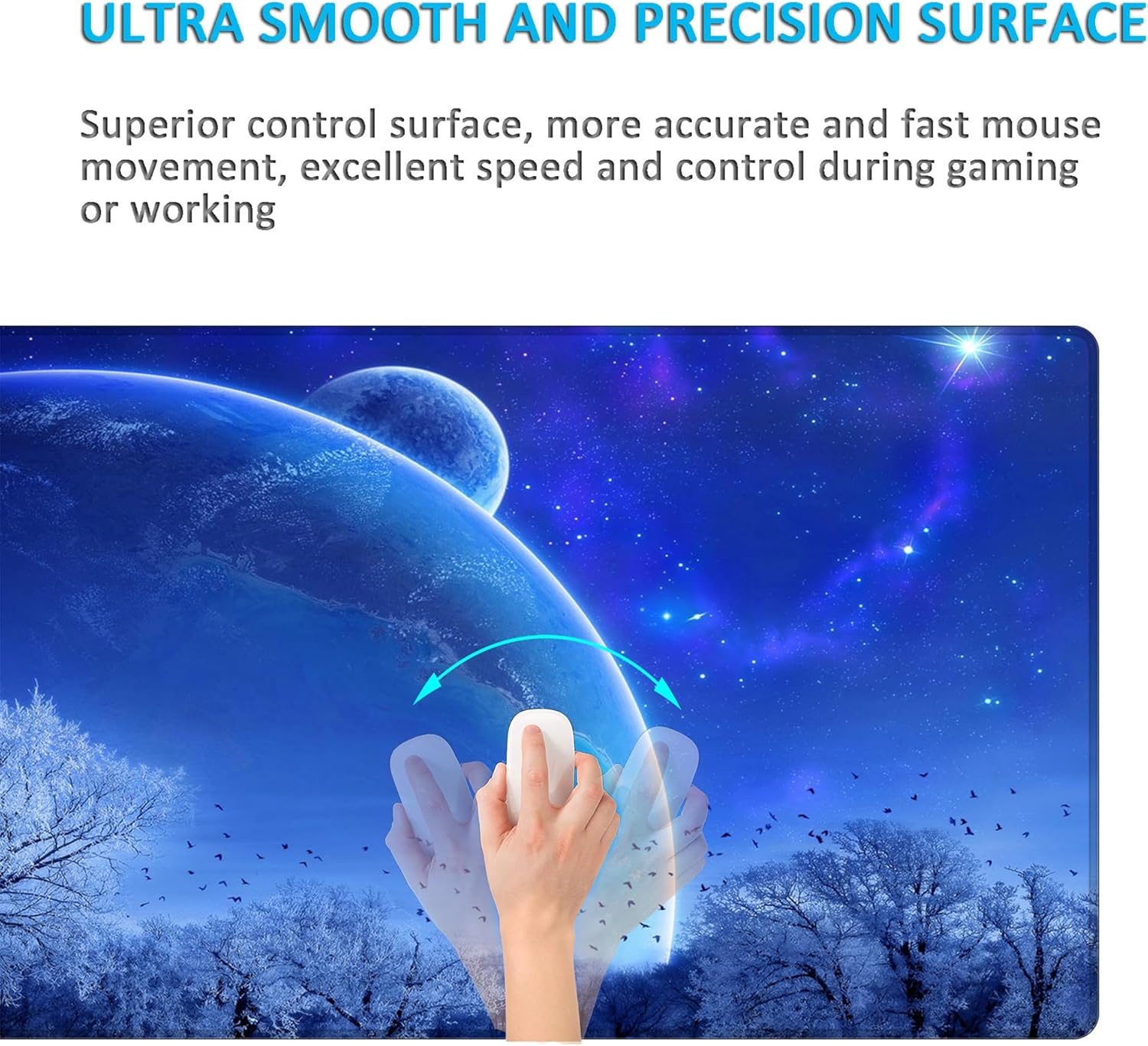 LL-COEUR XXL Computer Laptop Mouse Pad Gaming Play Mat Starry Sky Office Desk Mat (1200 x 600 x 3 mm) - Image 5