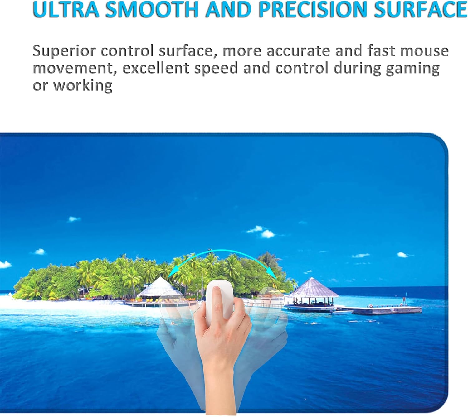 LL-COEUR XXL Landscape Mouse Pad Gaming Keyboard Mat Laptop Office Desk Mat (Blue, 1200 x 600 x 2 mm) - Image 5