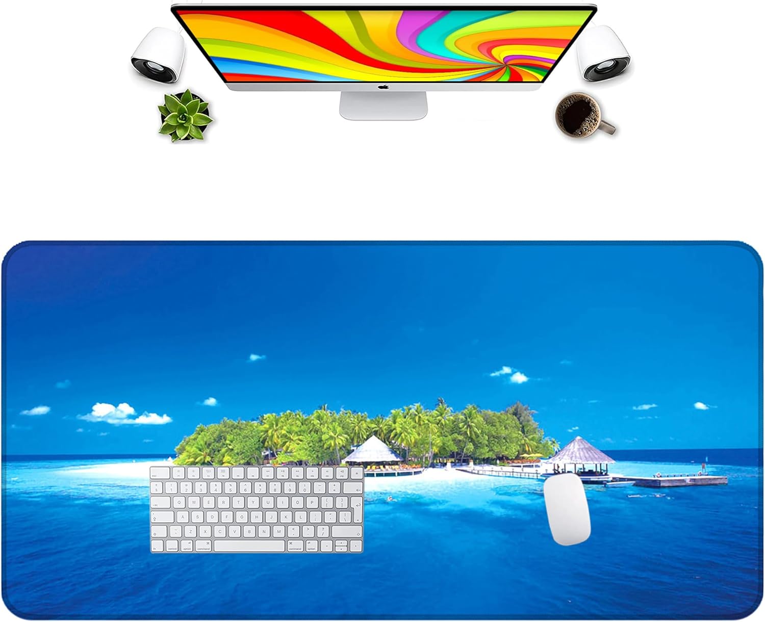 LL-COEUR XXL Landscape Mouse Pad Gaming Keyboard Mat Laptop Office Desk Mat (Blue, 1200 x 600 x 2 mm) - Image 3