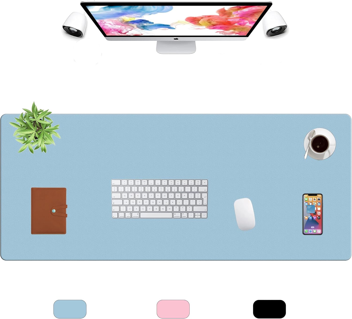 LL-COEUR XXL Leather Mouse Pad Gaming Keyboard Mat Waterproof Table Mat (Black, 1400 x 600 x 2 mm) - Image 30