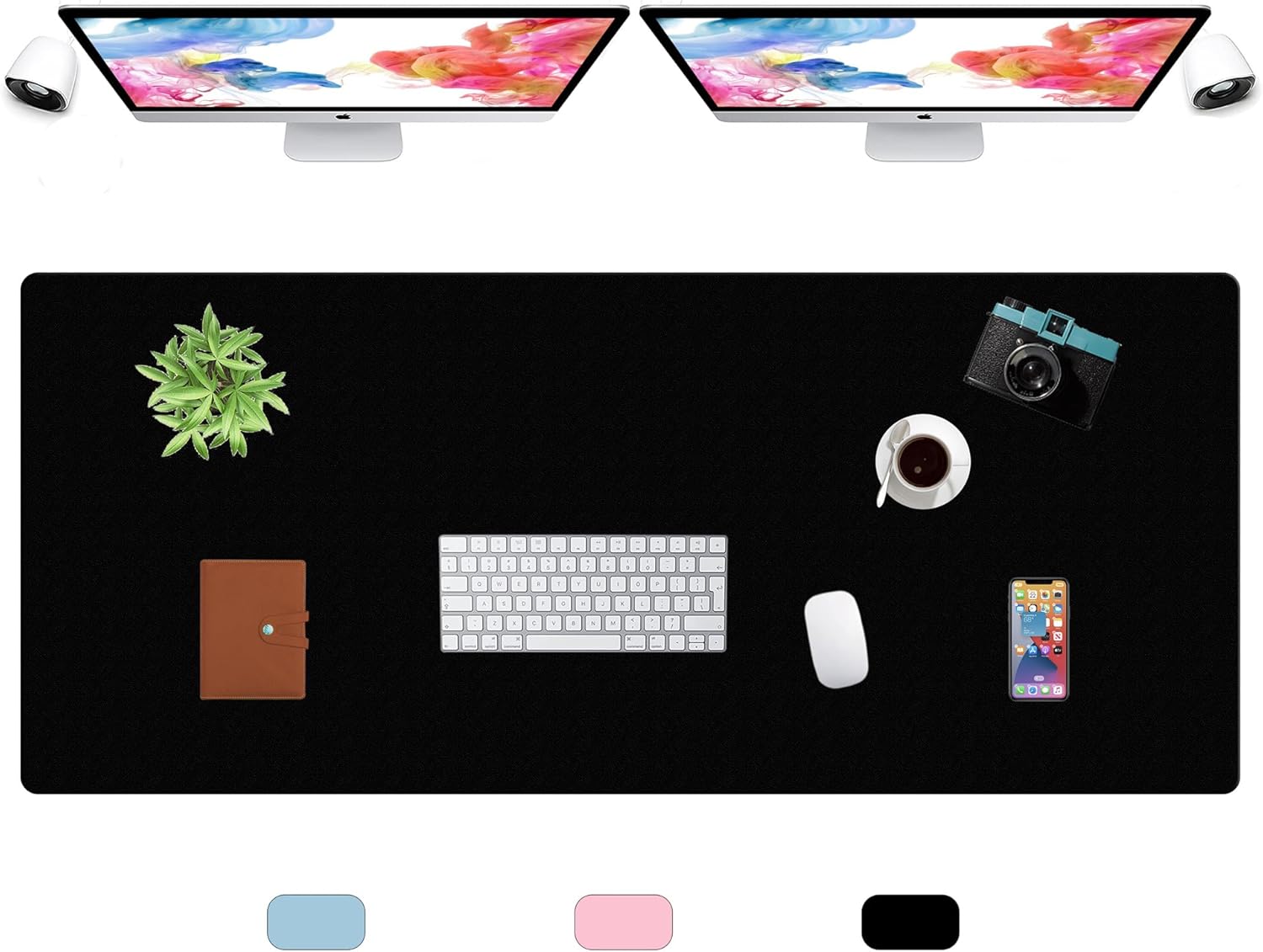 LL-COEUR XXL Leather Mouse Pad Gaming Keyboard Mat Waterproof Table Mat (Black, 1400 x 600 x 2 mm)