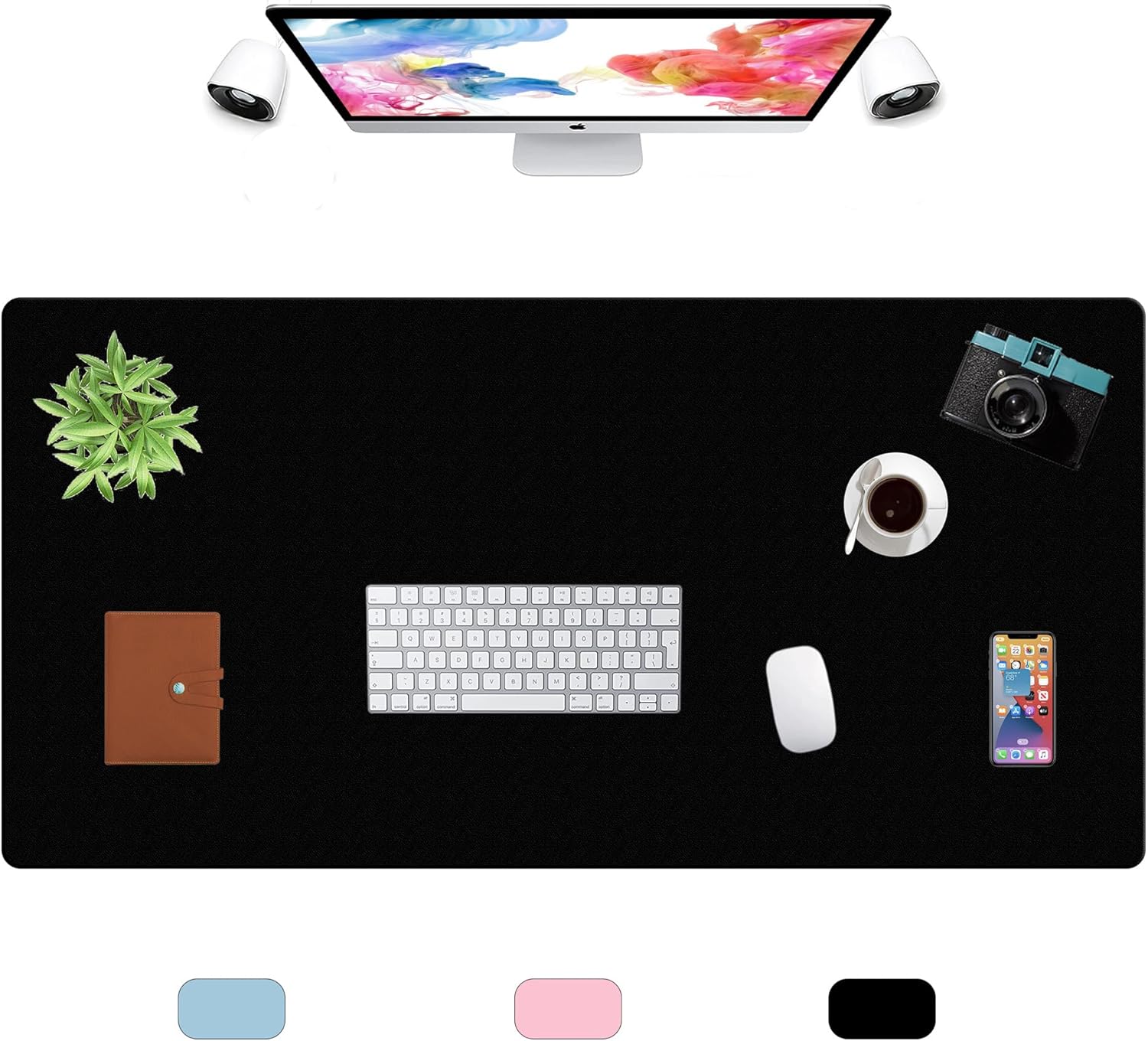 LL-COEUR XXL Leather Mouse Pad Gaming Keyboard Mat Waterproof Table Mat (Black, 1400 x 600 x 2 mm) - Image 41