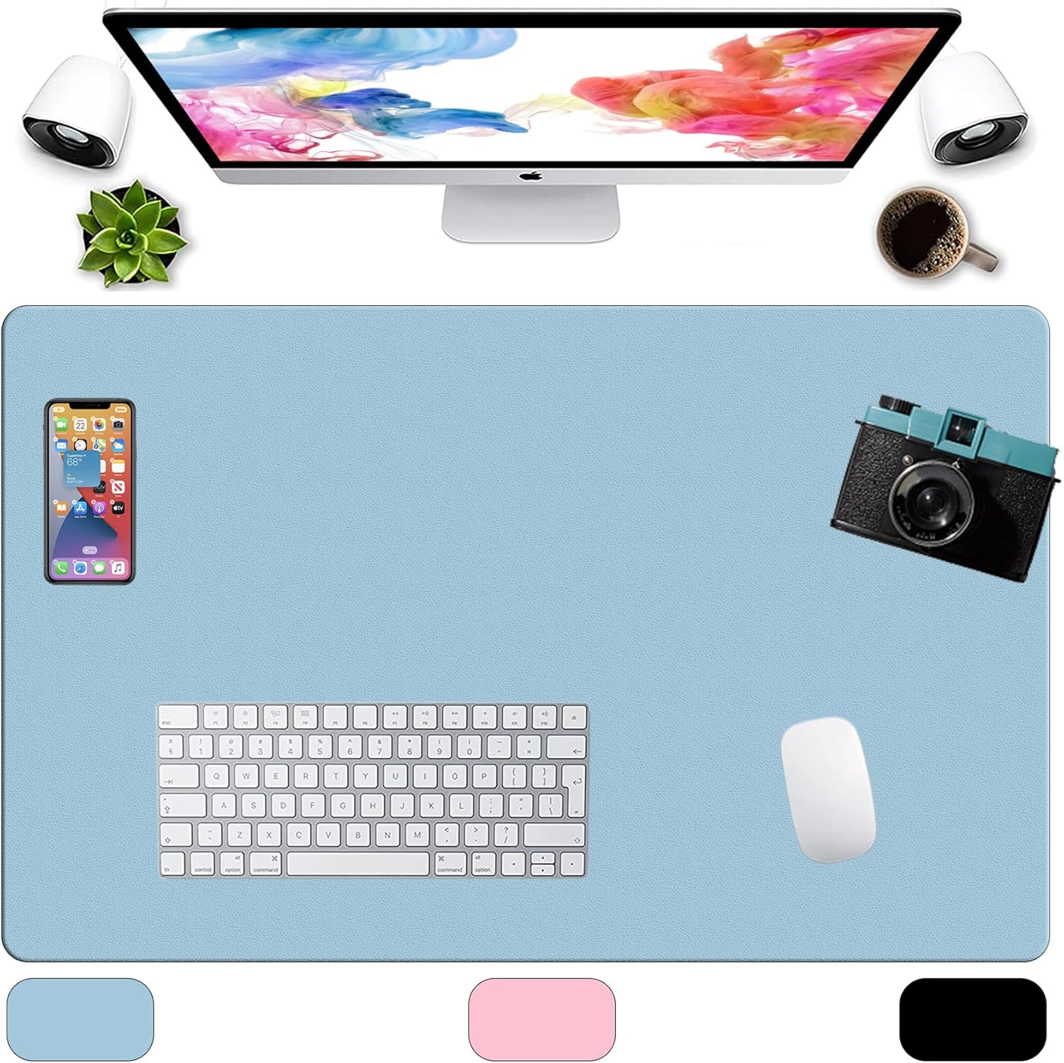 LL-COEUR XXL Leather Mouse Pad Gaming Keyboard Mat Waterproof Table Mat (Black, 1400 x 600 x 2 mm) - Image 28