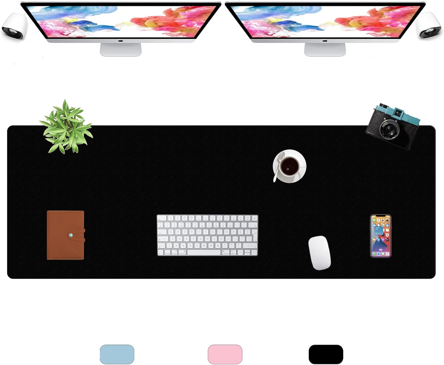 LL-COEUR XXL Leather Mouse Pad Gaming Keyboard Mat Waterproof Table Mat (Black, 1400 x 600 x 2 mm) - Image 9