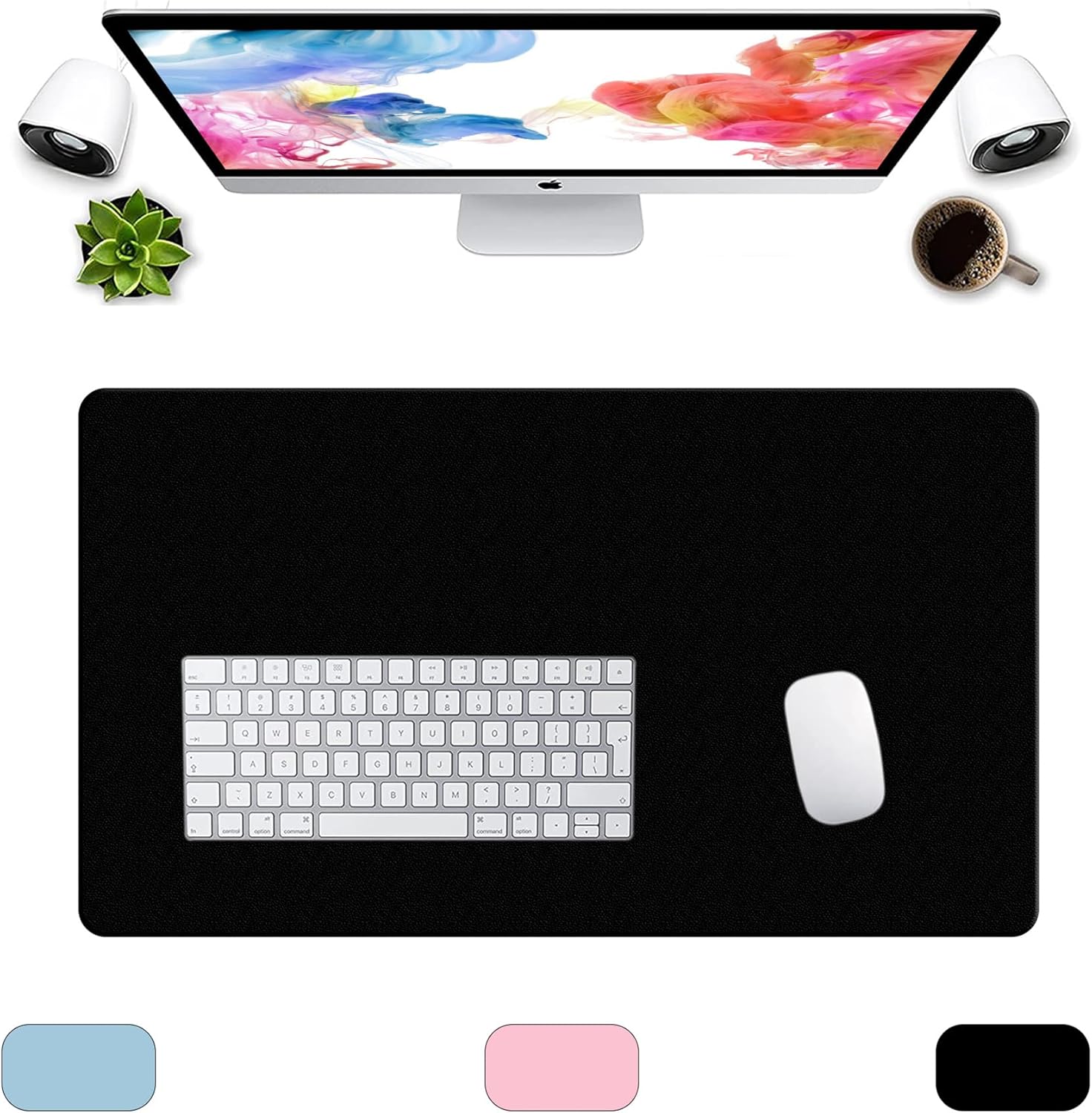 LL-COEUR XXL Leather Mouse Pad Gaming Keyboard Mat Waterproof Table Mat (Black, 1400 x 600 x 2 mm) - Image 8