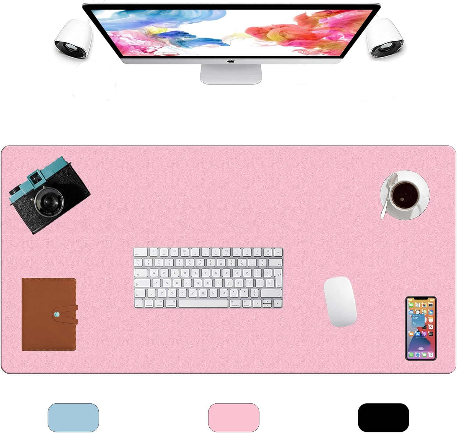 LL-COEUR XXL Leather Mouse Pad Gaming Keyboard Mat Waterproof Table Mat (Black, 1400 x 600 x 2 mm) - Image 46