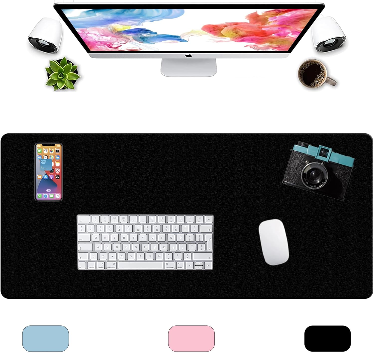 LL-COEUR XXL Leather Mouse Pad Gaming Keyboard Mat Waterproof Table Mat (Black, 1400 x 600 x 2 mm) - Image 13