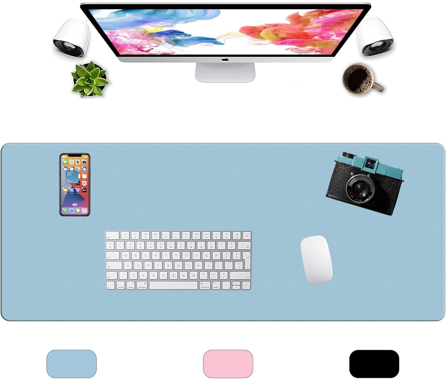 LL-COEUR XXL Leather Mouse Pad Gaming Keyboard Mat Waterproof Table Mat (Black, 1400 x 600 x 2 mm) - Image 19