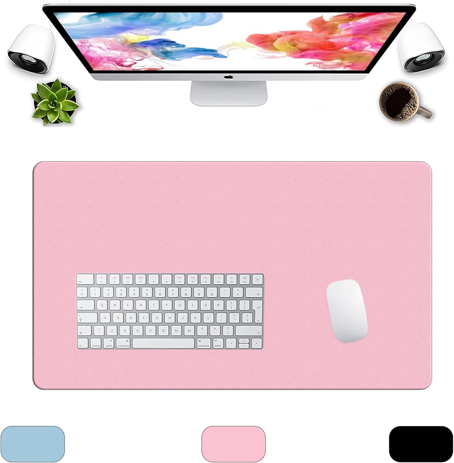 LL-COEUR XXL Leather Mouse Pad Gaming Keyboard Mat Waterproof Table Mat (Black, 1400 x 600 x 2 mm) - Image 48