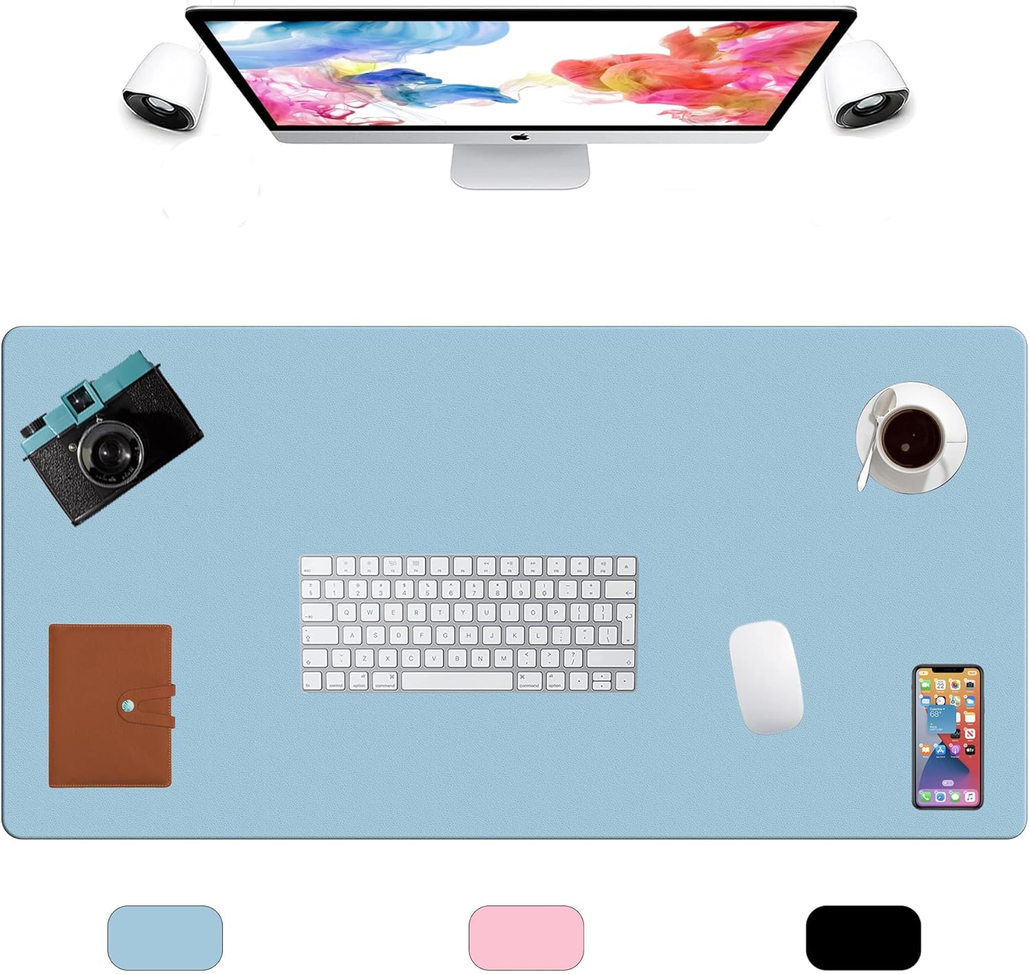 LL-COEUR XXL Leather Mouse Pad Gaming Keyboard Mat Waterproof Table Mat (Black, 1400 x 600 x 2 mm) - Image 12