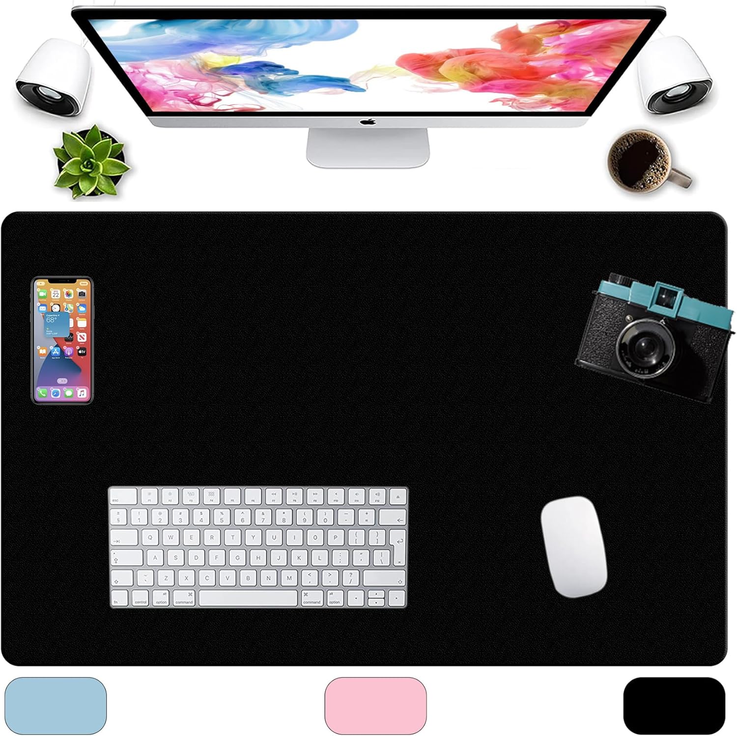 LL-COEUR XXL Leather Mouse Pad Gaming Keyboard Mat Waterproof Table Mat (Black, 1400 x 600 x 2 mm) - Image 22