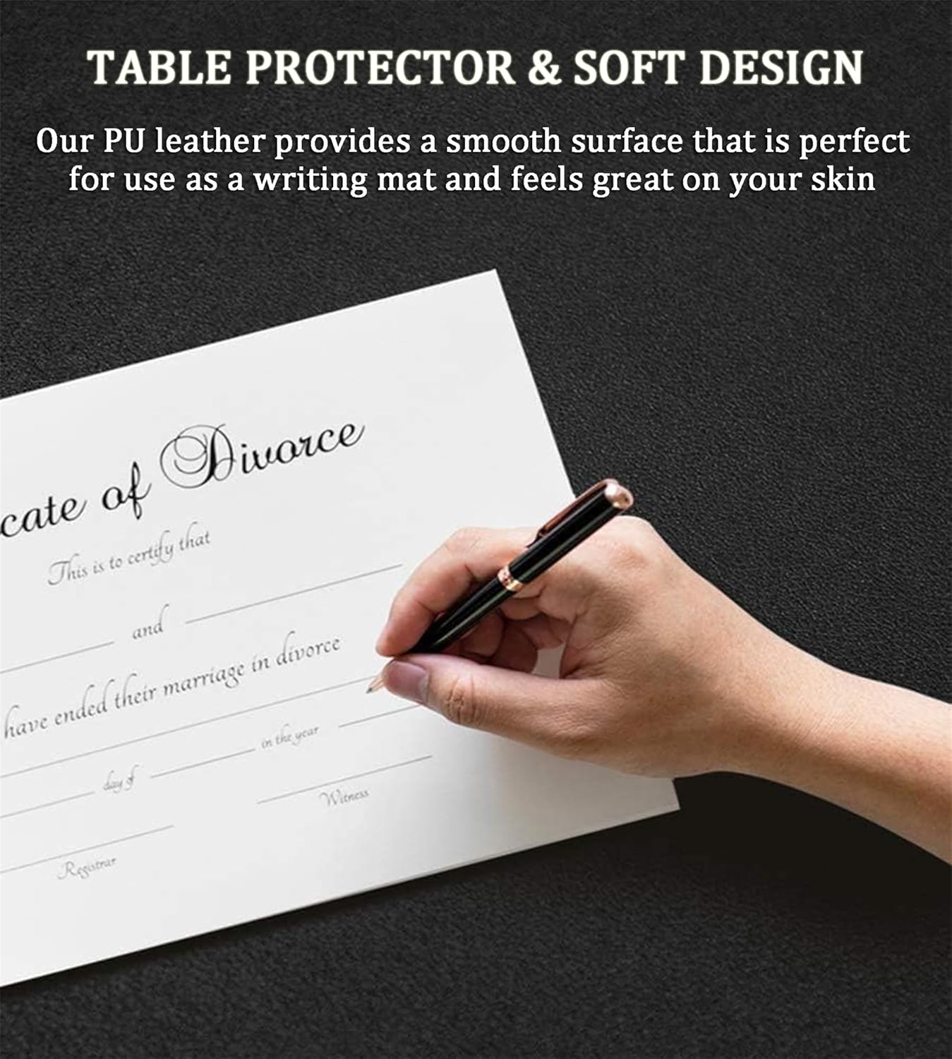 LL-COEUR XXL Leather Mouse Pad Gaming Keyboard Mat Waterproof Table Mat (Black, 1400 x 600 x 2 mm) - Image 4