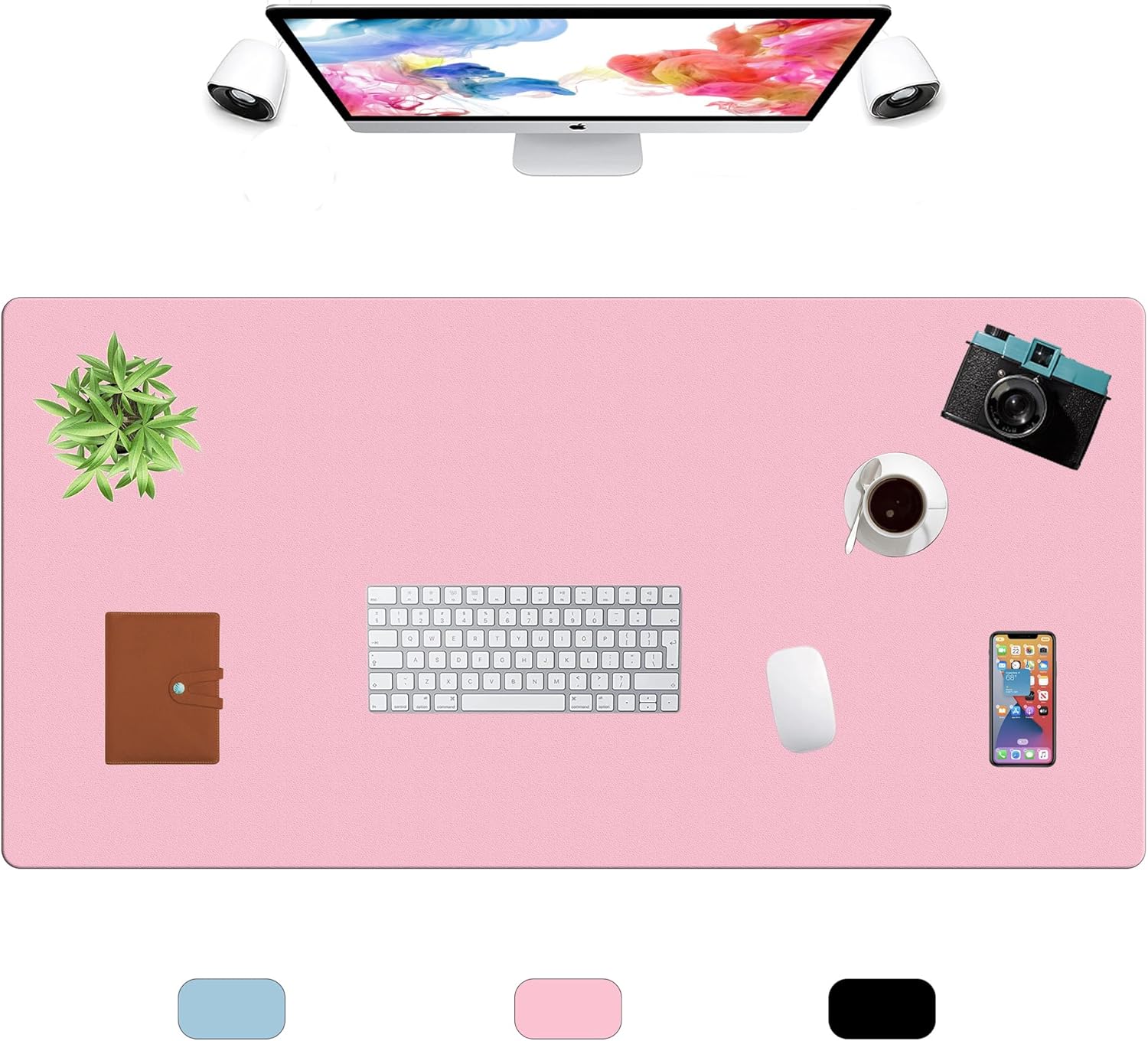 LL-COEUR XXL Leather Mouse Pad Gaming Keyboard Mat Waterproof Table Mat (Black, 1400 x 600 x 2 mm) - Image 39