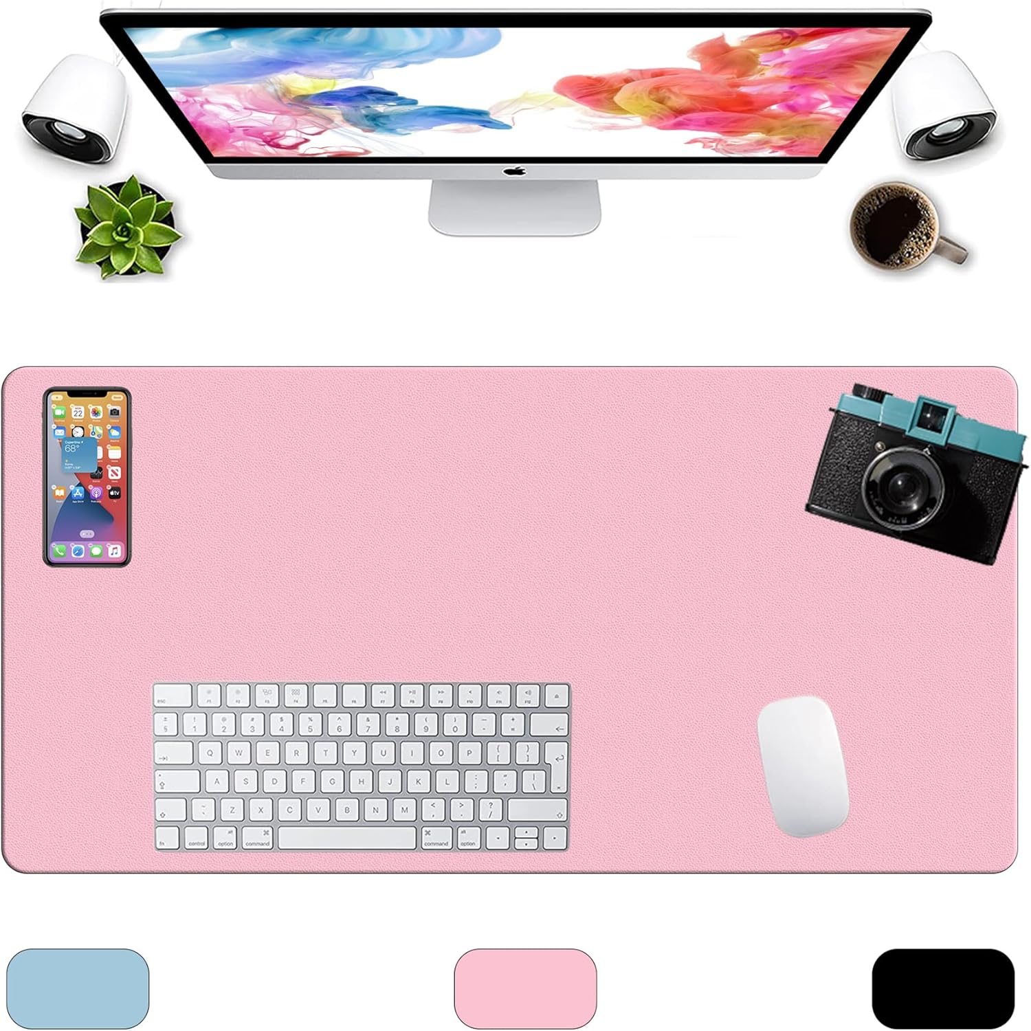 LL-COEUR XXL Leather Mouse Pad Gaming Keyboard Mat Waterproof Table Mat (Black, 1400 x 600 x 2 mm) - Image 26