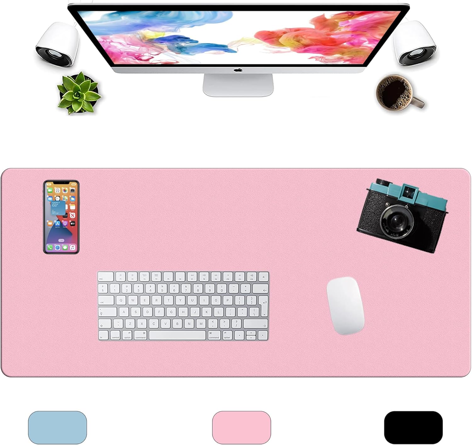 LL-COEUR XXL Leather Mouse Pad Gaming Keyboard Mat Waterproof Table Mat (Black, 1400 x 600 x 2 mm) - Image 45